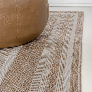 Beckett Classic Casual Border Stripe Indoor/Outdoor Area Rug